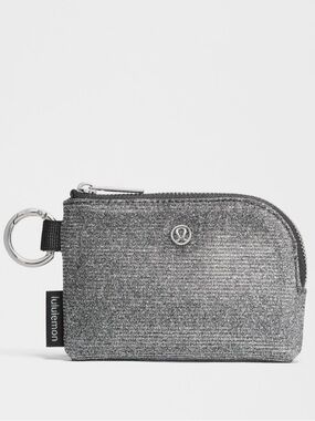 NWT Lululemon Athletica Clippable Card Pouch in Dark Silver/Graphite Grey/Silver